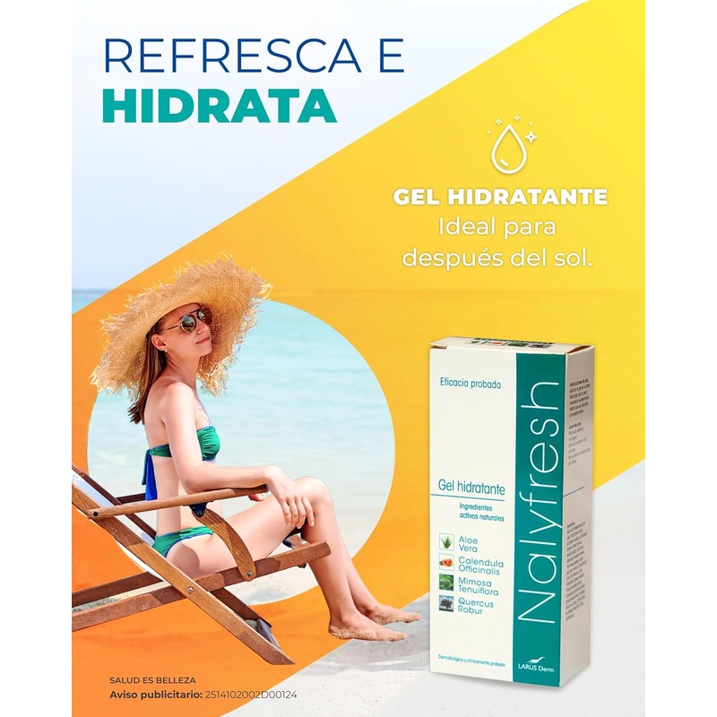 Nalyfresh Gel Hidratante con Aloe Vera, Calendula Officinalis, Mimosa Tenuiflora