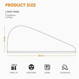 Piera Microfiber Hair WRAP Turban Absorbent Towel Hair-Drying Magic Hair WRAP Towel Super Quick-Drying Hair Dry Cap Salon (Aqua)