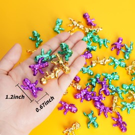 ZZYFGH 48 cifras de bebé de Mardi Gras King a granel de 1.2 pulgadas para baby shower, cubitos de hielo, suministros de fiesta, suministros metálicos, morado, verde, oro