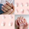 24 Pcs French False Nails, Full Cover False Soft Nails