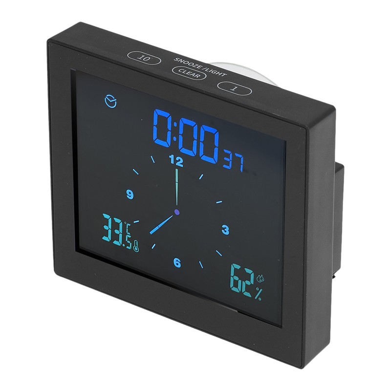 5in Wall Shower Clock Digital Timer Alarm Temperature Humidity Display
