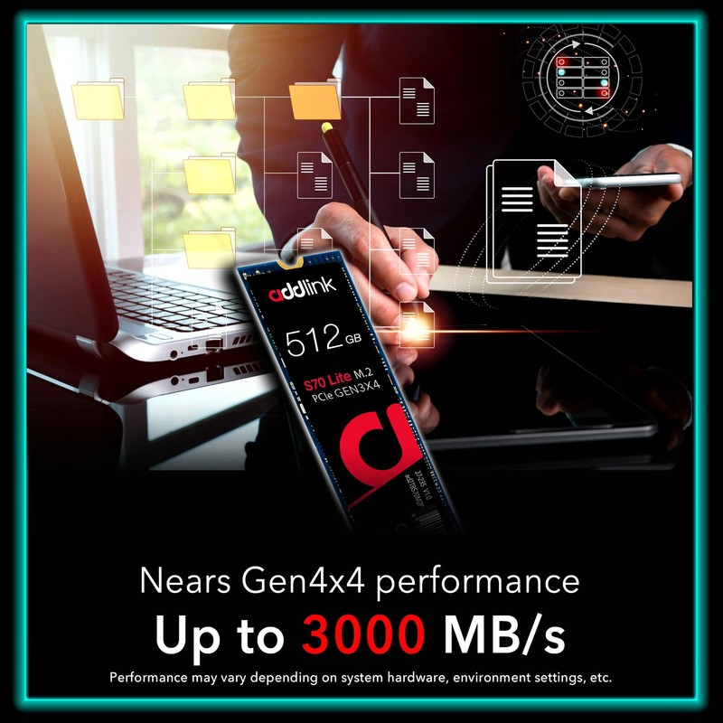 Addlink S70 Lite 512GB Ultra Durability Gaming SSD Maximum Speed