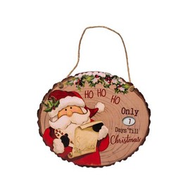 Kurt Adler Santa with List - 11.8 Inch Wood Christmas Advent Calendar