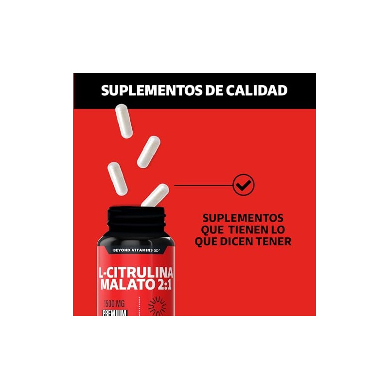 Beyond Vitamins | 1500mg L-Citrulina Malato en 1 Sola Molécula