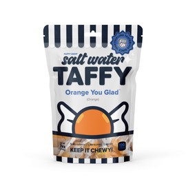 Taffy Shop Orange You Glad, Orange Salt Water Taffy – Gourmet Soft Chewy Candy, Bulk Sweet Snack, Fresh Gift & Gluten-Free, 140 Individually Wrapped Pieces (32oz)