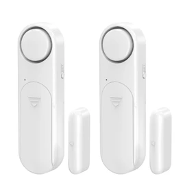 Window and Door Alarm When Opened (2 Pack) for Kids Safety/Home Security, Wireless Sliding Door Opening Sensor Alarms for Dementia, 120dB Burglar Alert, Ideal for Business, Garage, Apartment, White