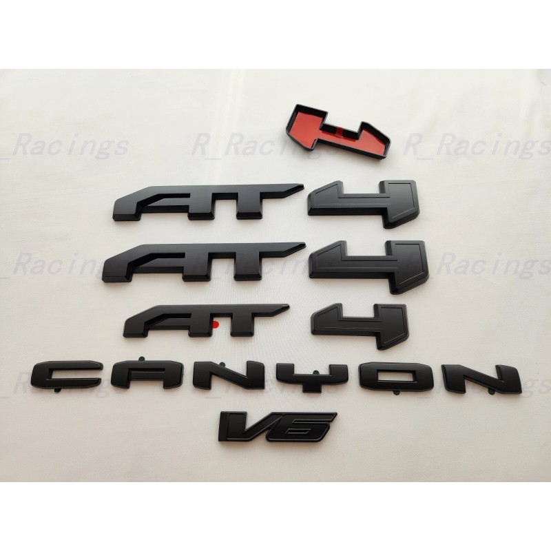 GMC 5PCS Matte Black Door Rear AT4 Canyon V6 OVERLAY