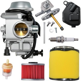 Partman TRX350 Carburetor fit For Honda Rancher 350 TRX350ES TRX350FE TRX350FMTE TRX350TM 2000-2006 Carb with Fuel Cock Petcock Valve Oil Filter Air Filter