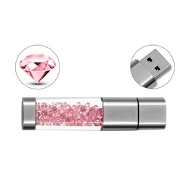 FeliSun Kristall USB-Flash-Laufwerk USB 3.0 Flash Drive Speicherstick USB Externer Speicher Data Datenspeicher USB Sticks Für Geburtstagsgeschenke Hochzeitsgeschenke(32GB,Rosa)