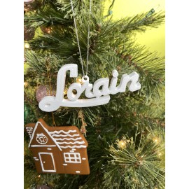 Unbranded Lorain Ohio Logo Script Sign Christmas Ornament Set Of 3 Holiday Decor