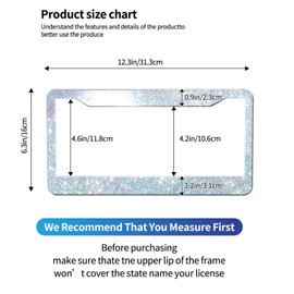 GUWEI License Plate Frames Bling Sparkly License Plate Holder Funny Vintage Aluminum Front Car Frame Cover Decor for Women Man (GW-68)