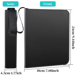 MIN CI Trading Card Folder, Scrapbook with 400 Compartments, Waterproof Scrapbook Cards, 50 Pages 4 Compartments, Collector's Book for Playing Cards, Sports Cards, Yugioh (Black)