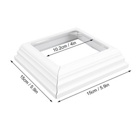 4Pcs Split Type Vinyls Post Skirt, Deck Column Base Cover 4x4 Inch Waterproof White Vinyls Post Sleeve Trim Decorative for Porch Handrail