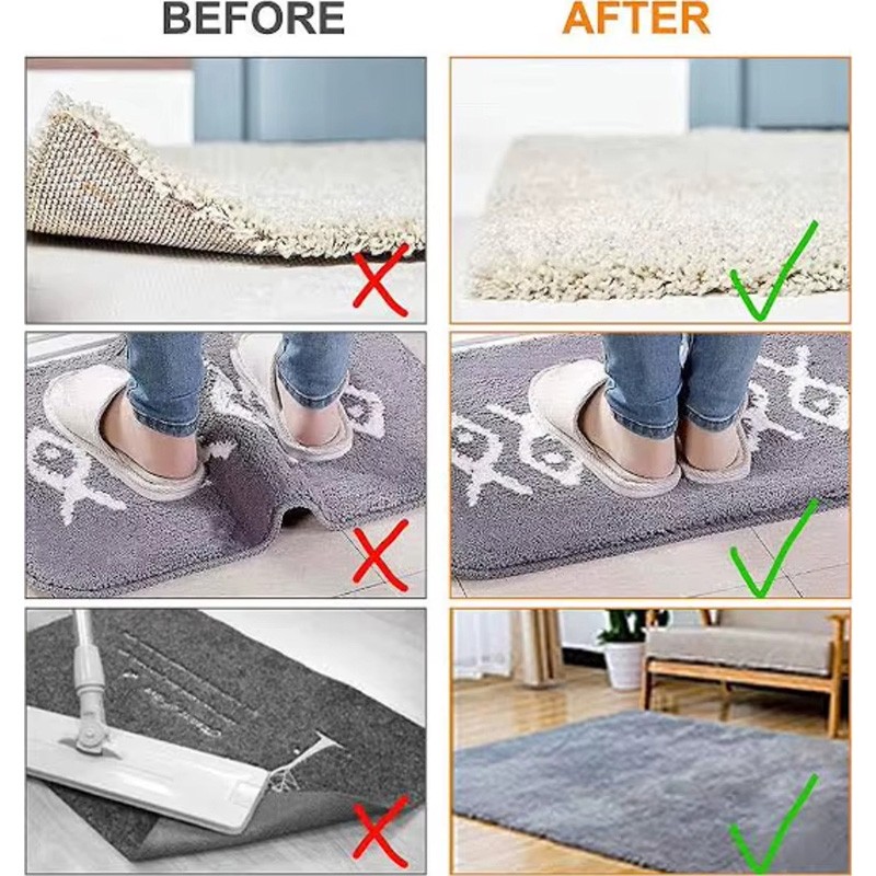 Reusable Rug Corner Gripper Pads for Keeping Rug Edges Flat