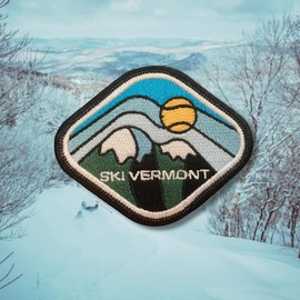 Ski VT - Vermont - Travel Patch Embroidered Patches for Clothes, Strong Adhesive Sticker Applique Embroidery Patches for Clothing, Fabric, Backpack, Purse, DIY