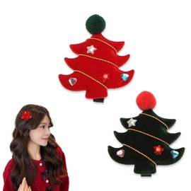Beauty PLAYER Christmas Hair Pin, Christmas Tree, Hair Ornaments, Set of 2, Cute, Kindergarten, School Festivals, Celebrations, New Year, Commemorative Photos, Party Accessories, Girls, Gift,