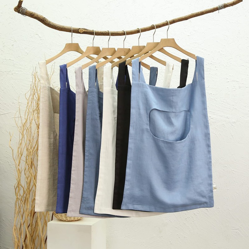 Amazhiyu Hanging Laundry Hamper, 100% Linen Multi Use Door Hanging