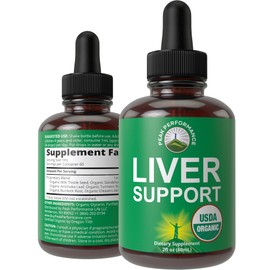 USDA Organic Liver Cleanse Detox & Repair. 6-in-1 Liquid Drops with Organic Milk Thistle, Artichoke Extract, and More. Zero Sugar, Liver Health Support Tincture Supplement Alternative To Capsules