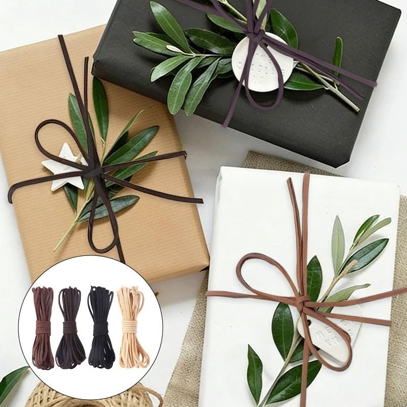 Vaniika Leather Cord, 4 Pcs 5 m x 3 mm