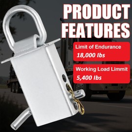 Soundforge Heavy Duty Stake Pocket D Rings Adjustable 18,000 lbs Adjustment|Stake Pocket D-Ring Tie Downs Utility for Flatbed Trucks and Trailer (4 Pack, Zinc Coated) (4, Silver-zn) (8, Silver-zn)