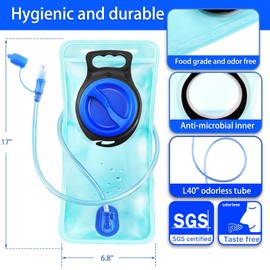 Hydration Bladder, 2.5L Water Bladder for Hiking Backpack Leak Proof Water Reservoir Storage, 2.5 Liter BPA-Free Water Pouch Hydration Pack Replacement for Biking Climbing Cycling Running, Blue