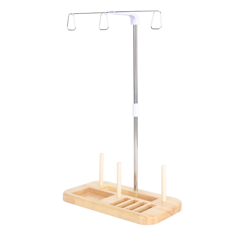 Thread Holder Stable Wood Base Large Spool Thread Stand for