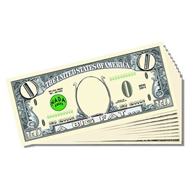 Big Fat Zero Dollar Novelty Bill - 25 Count with Bonus Clear Protector & Christopher Columbus Bill