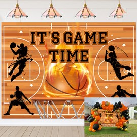 Basketball Birthday Backdrop 7x5ft It's Game Time Basketball Photography Background for Kids Men Boys Sport Theme Birthday Party Decorations Banner