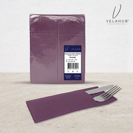 VelaHub Airlaid 50 Cutlery Napkins, High-Quality Disposable Napkins, 32 x 40 cm, Plum