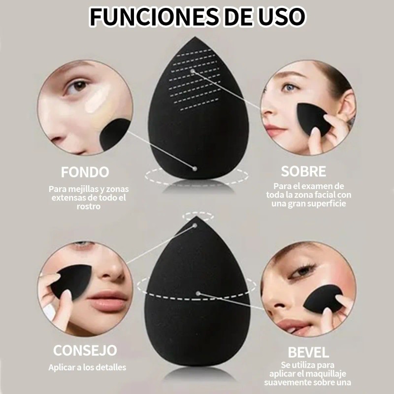 47 Brochas Maquillaje Profesional Y Herramientas Cosméticas Negro