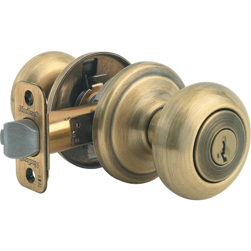 Kwikset Juno Entry Door Knob with Lock and Key, Secure