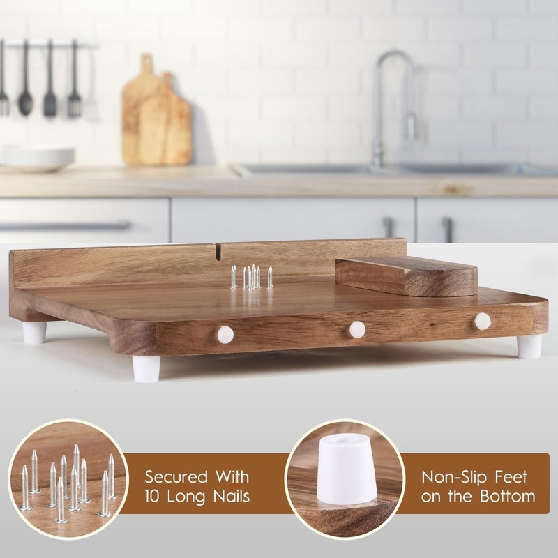 Adaptive One Handed Cutting Board with Peeler,Bread Stops & Steel
