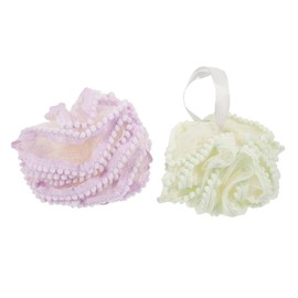 Ipetboom 2Pcs Large Soft Bath Balls Durable Bathing Balls for Home Travel Wear Resistant Convenient Bath Scrubbers with Rich Comfortable Lightweight Exfoliating Body Cleanser Light Green