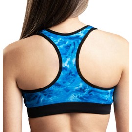 Aqua Design Sports Bras for Women: Workout Racerback Sport Bra Womens Top, Royal Ripple, Size Medium