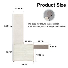 Cat Scratch Sofa Protector,23.6’’L*19.6’’W Cat Scratch Furniture Protector Pad,Cat Scratch Couch Arm Sheild with Natural Sisal for Protecting Couch Sofa Chair Furniture