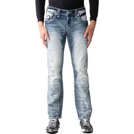 Rock Revival - Mens Diego RP3650J202R Straight Jeans, Color Denim, Size: 40