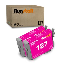 Run Star Run Star 2 Pack 127 Magenta Remanufactured Ink Cartridge Replacement for Epson 127 T127 use for Epson Workforce 60 530 625 545 645 840 845 WF-3520 WF-3540 WF-7010 WF-7510 WF-7520 Printer (2 Magenta)