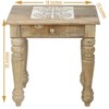SAVON Wooden Side end Table Square White Paisely Carved