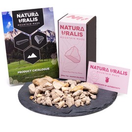 Natura Uralis Rose Pink Clay | 200 g Natural Rose Clay, Cream White to Pastel Pink - Amazing Crunch, Satisfying Earthy, Velvety and Firm Texture, ASMR Experience