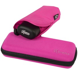 iX-brella Super Mini Pocket Umbrella - Tiny Umbrella in Case, Neon-pink, Pocket umbrella super mini