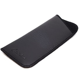 Calabria Mens Slim Half-Clip Case in Black or Brown (Black (No-Clip))