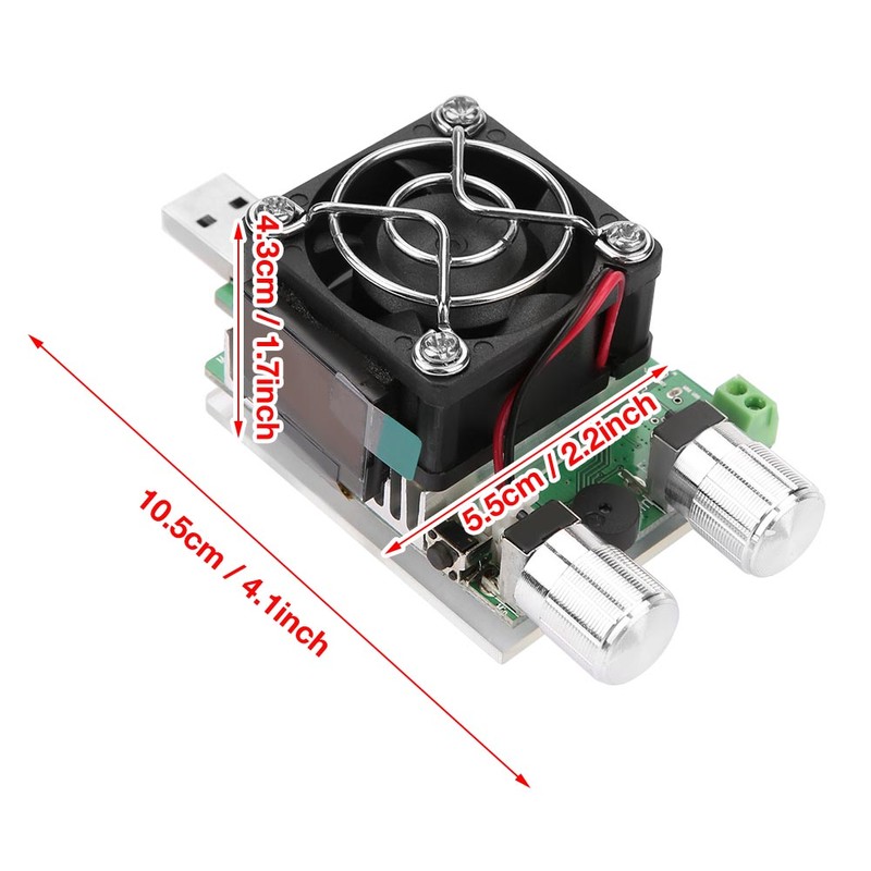 35W Adjustable USB Constant Current Electronic Load Battery Voltage Capacity