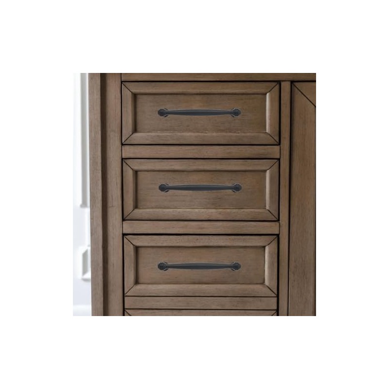 khtumeware 2 Pack 5 Inch(128mm) Matte Black Cabinet Pulls, Black