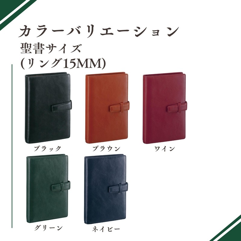 Raymay Fujii Personal Organizer Davinci Standard Bible Green DB3006M