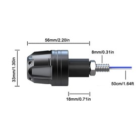 TOTMOX Universal 7/8"(22mm) Handlebar Grip Bar Plug Light, Motorcycle Turn Signal, Daytime Running Light, Bike Strobe Side Marker, 2 PCS LED Handle End Mount Lamp, Blinker Light, Amber Blue Light
