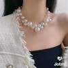 Jotml Large Pearl Necklace, 1 Strand, Imitation, Casual, Oval Pearl,