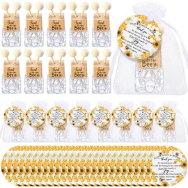 Hoolerry 30 Sets Baby Shower Decoration Car Air Freshener Diffuser with Thank You Cards and Gift Bags Oil Diffuser Bottle for Home Baby Shower Party Favor Gender Reveal Gifts for Guest(Sweet Bee)