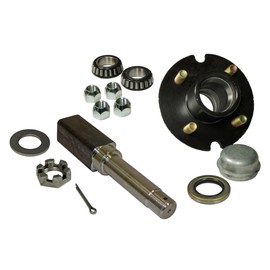Rigid Hitch Single - 4-Bolt on 4 Inch Hub Assembly (SQ-200044) Includes (1) Square Shaft 1 Inch Straight Spindle & Bearings