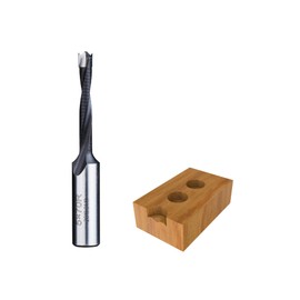 HUHAO Tipped Brad Point Boring Bits for Wood, Carbide Tipped Heavy-Duty Dowel Bit Hole Cutter for Wood Plastic Plywood,5mm Dia x 70mm Long x 10mm Shank, Right Hand Rotation