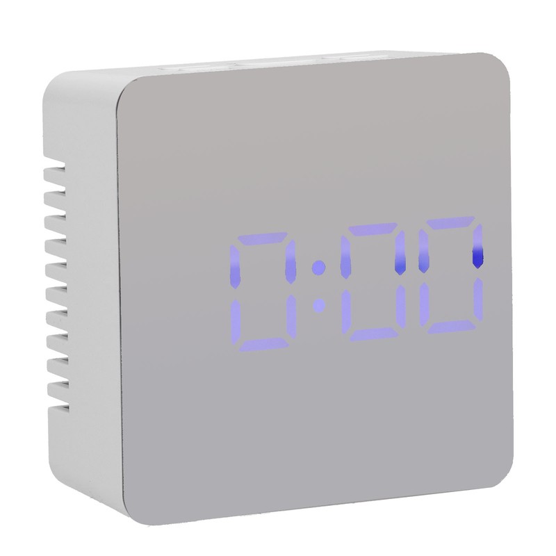 LED Mirror Clock Square Automatic Battery Powered Temperature Smart Clock